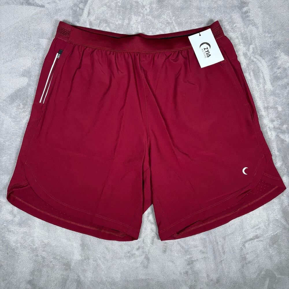 Zyia Active Men’s Lined Running Shorts Red Medium NWT